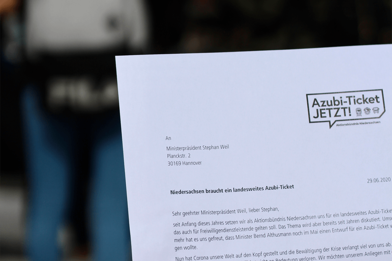Offener Brief des Aktionsbündnis "Azubi-Ticket JETZT!"